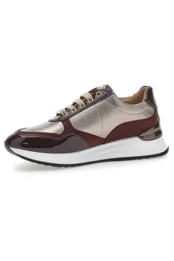 Sneakers bordeaux e beige con zip e dettagli verniciati 51742C1149-MARIELLA BURANI Sale