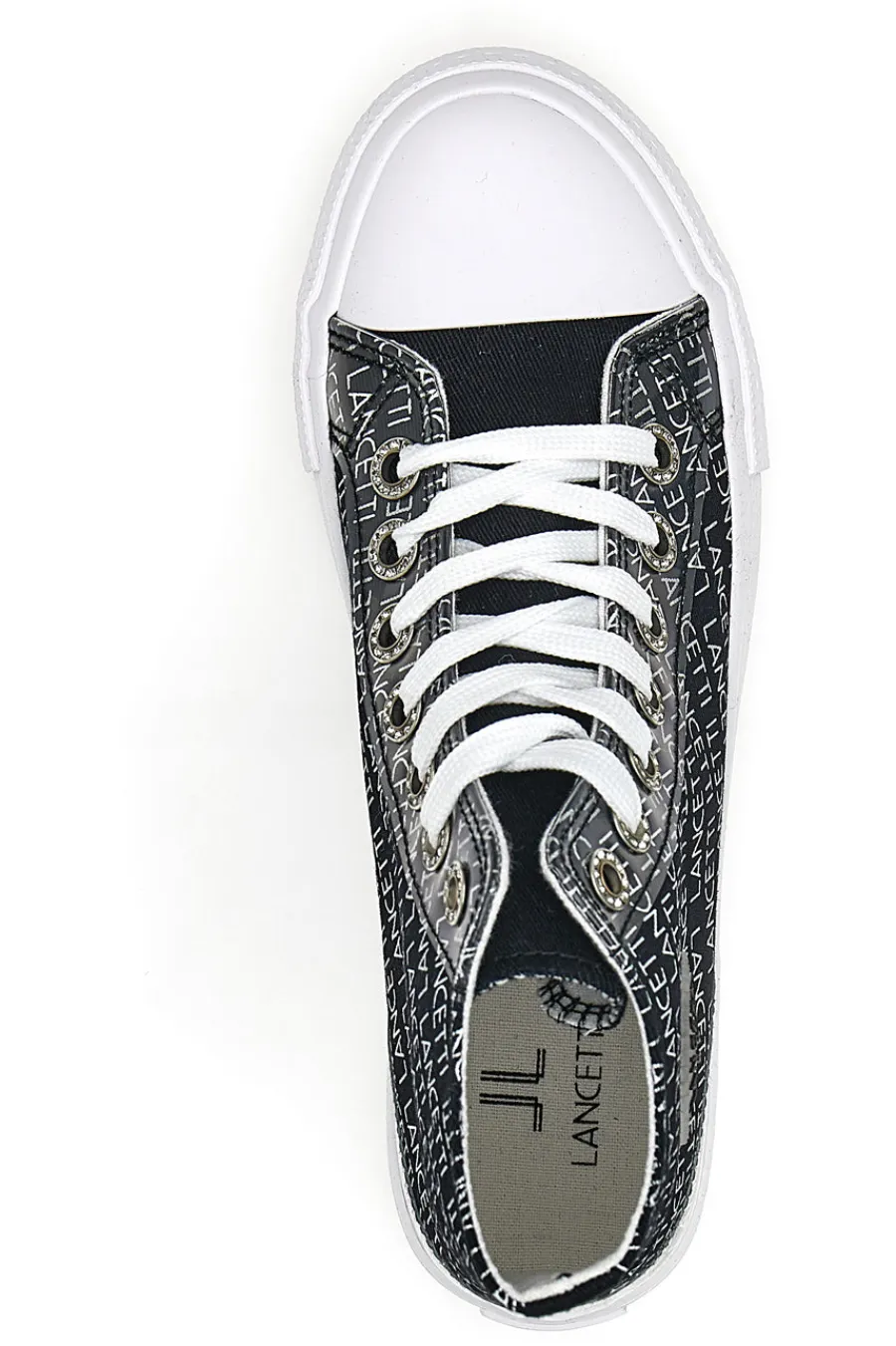 Sneakers Con Flatform 123 Nere-LANCETTI Discount