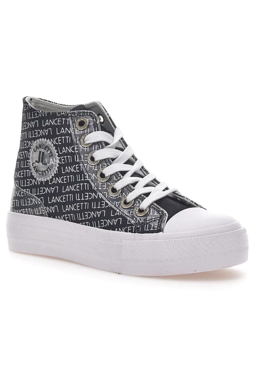 Sneakers Con Flatform 123 Nere-LANCETTI Discount