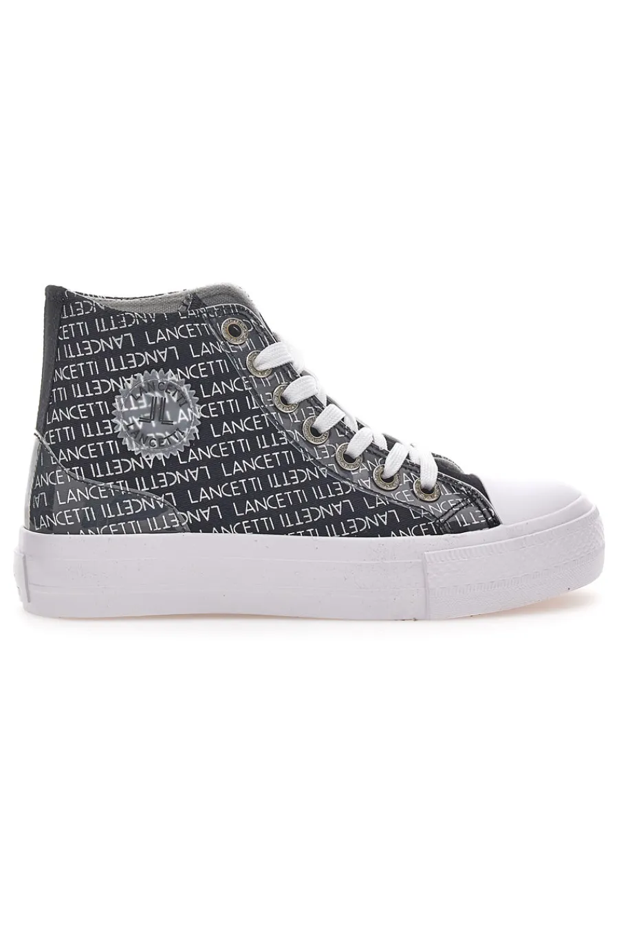 Sneakers Con Flatform 123 Nere-LANCETTI Discount