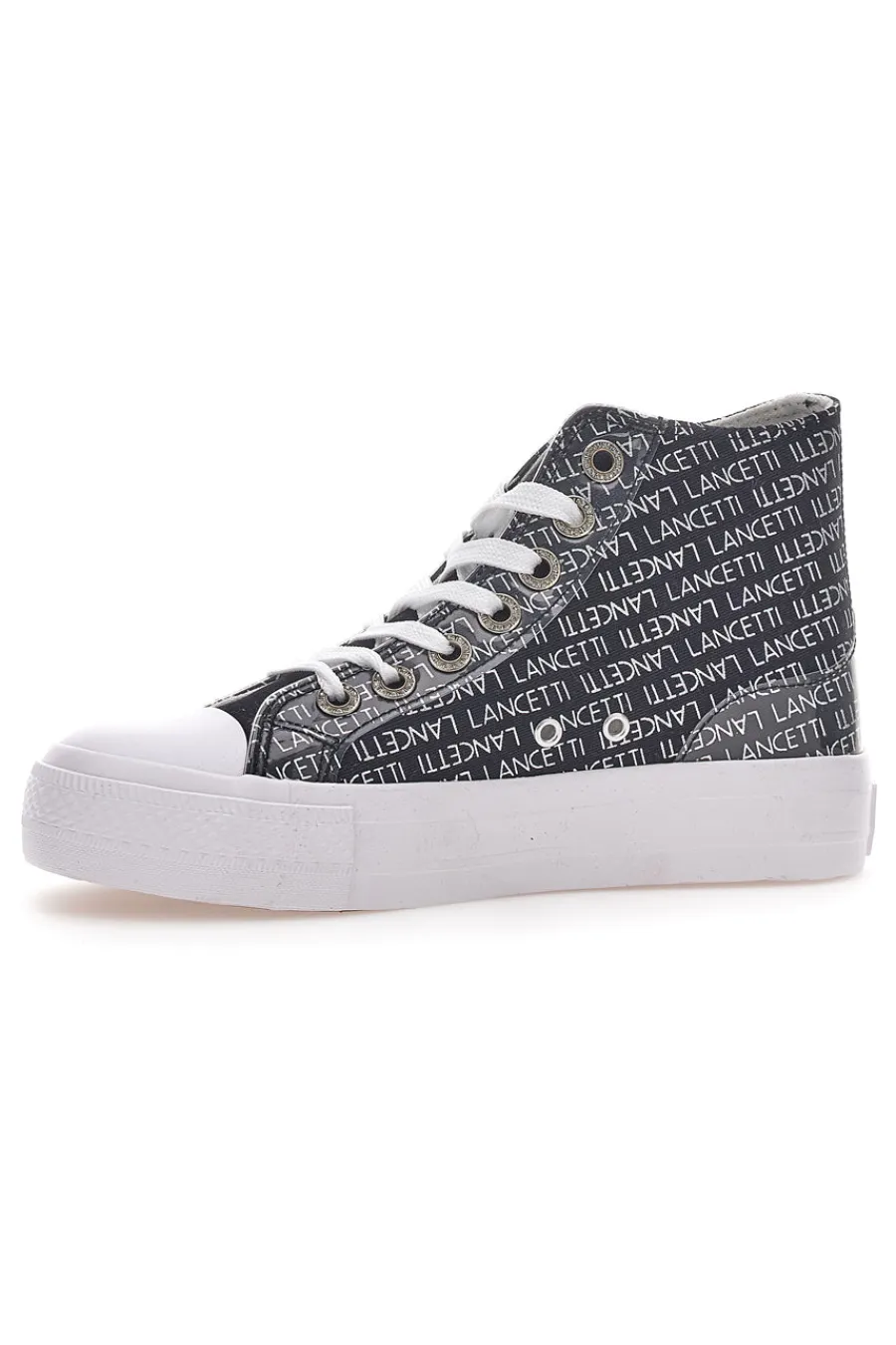 Sneakers Con Flatform 123 Nere-LANCETTI Discount