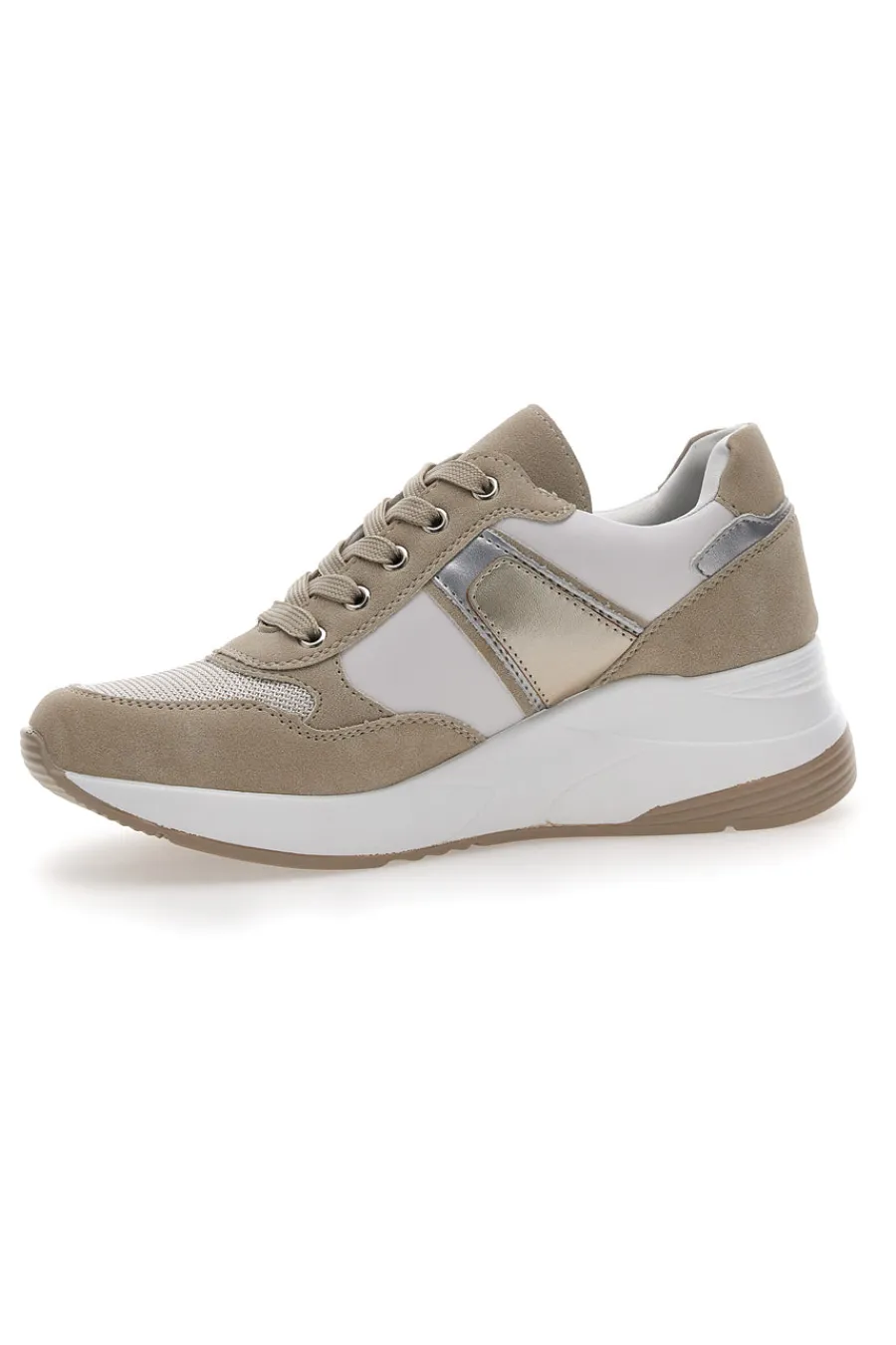 Sneakers con Zeppa Beige 20205-MIO TEMPO Outlet