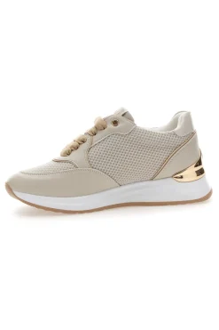 Sneakers Crema con Dettagli Oro e Platform 51021-MARIELLA BURANI Best