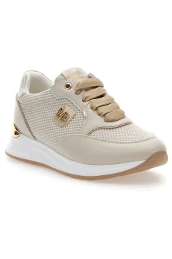 Sneakers Crema con Dettagli Oro e Platform 51021-MARIELLA BURANI Best