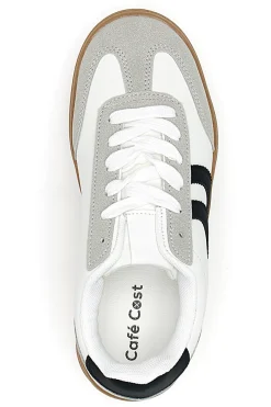Sneakers Flatform Bianche con Dettagli Nerti Cafè Cost BKTZ3003-CAFE' COST Online