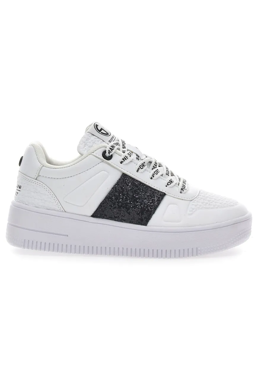 Sneakers Flatform Soprani Jimmy Glitter Bianche