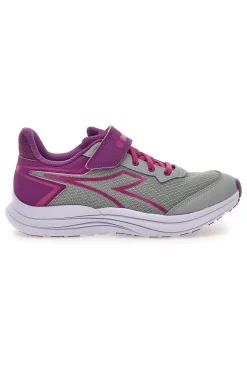 Sneakers grigie e fucsia con strappo e lacci elastici Snipe 3 JR-DIADORA Online