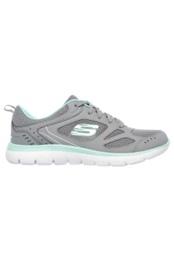 Sneakers grigie e verde acqua in pelle e mesh con Memory Foam Summits Suited-SKECHERS Clearance