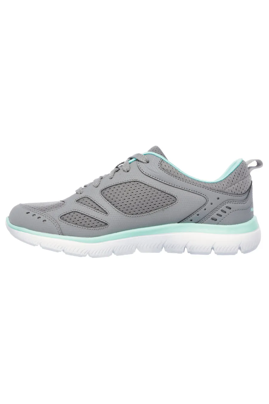 Sneakers grigie e verde acqua in pelle e mesh con Memory Foam Summits Suited-SKECHERS Clearance
