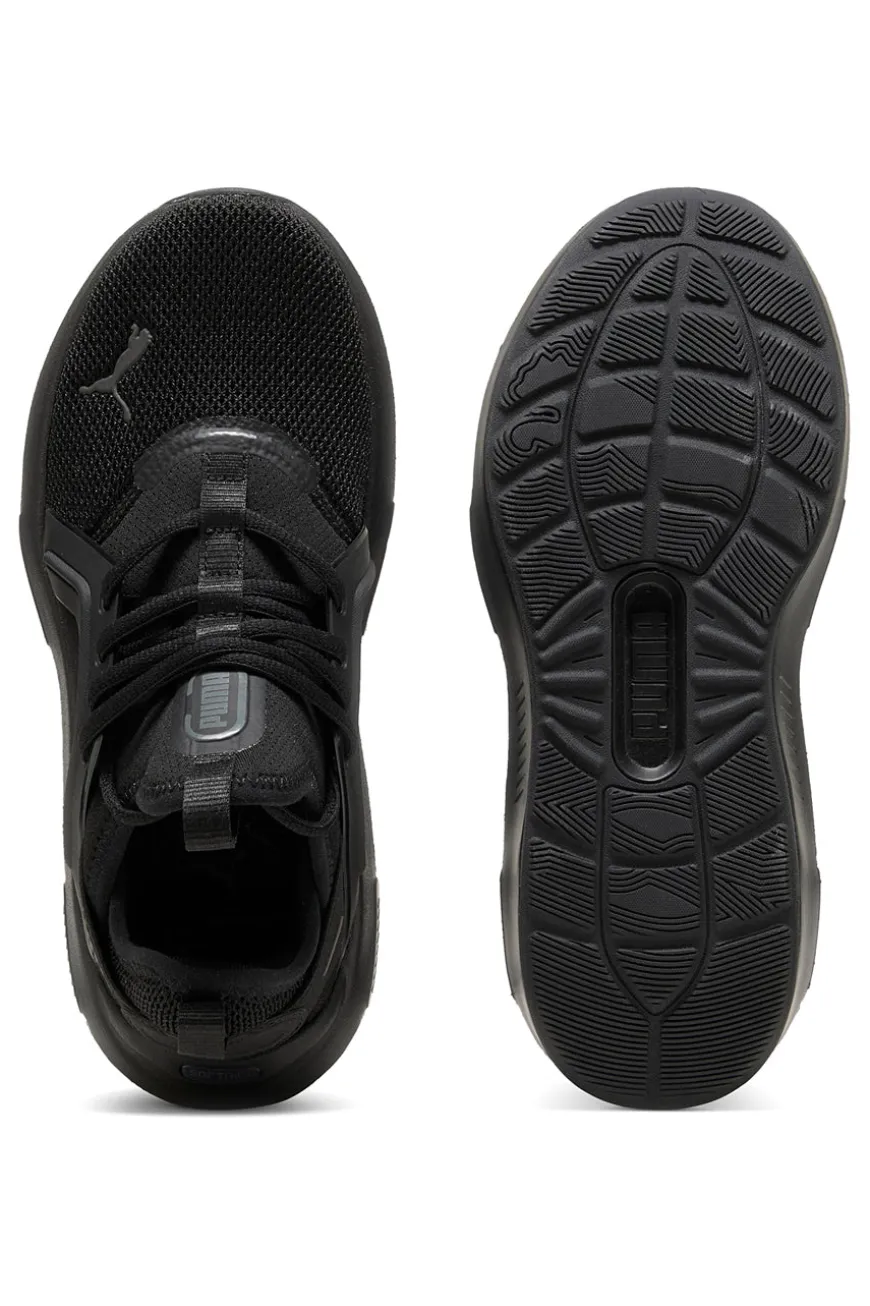 Sneakers junior nere in tessuto con suola ammortizzata Puma Softride Enzo 5 Jr