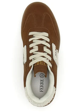 Sneakers marroni in effetto suede con logo ricamato F501C532-FERRE' Best