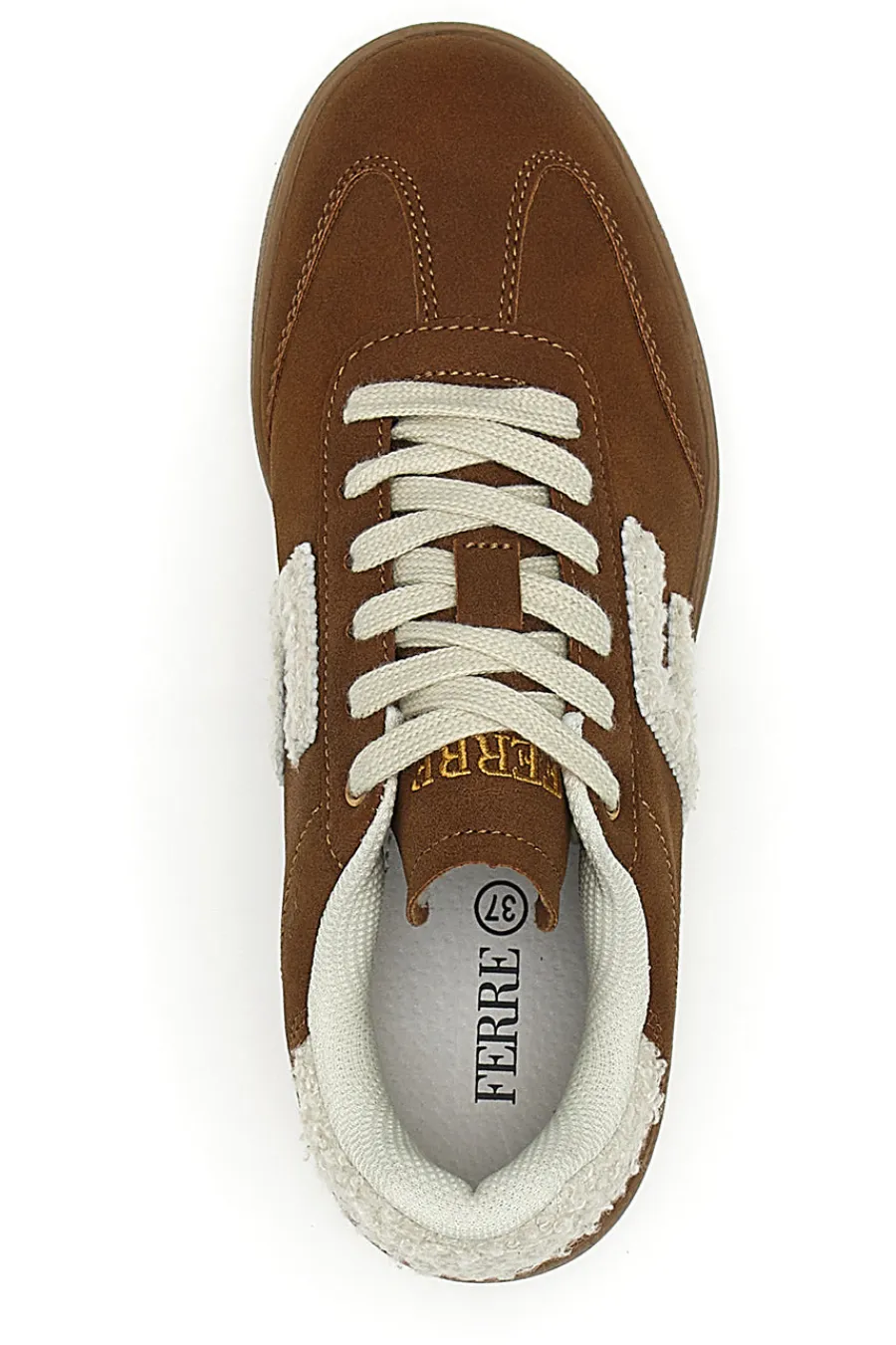 Sneakers marroni in effetto suede con logo ricamato F501C532-FERRE' Best