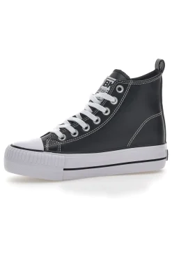 Sneakers Mid-Cut Kaya Platform Nere-BRITISH KNIGHTS
