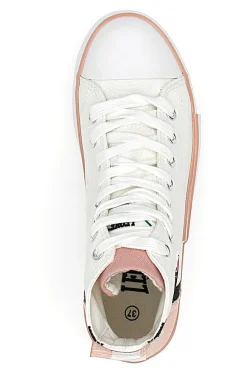 Sneakers Mid Cut in Tela Bianche 41-LEONE Online