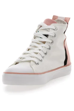 Sneakers Mid Cut in Tela Bianche 41-LEONE Online