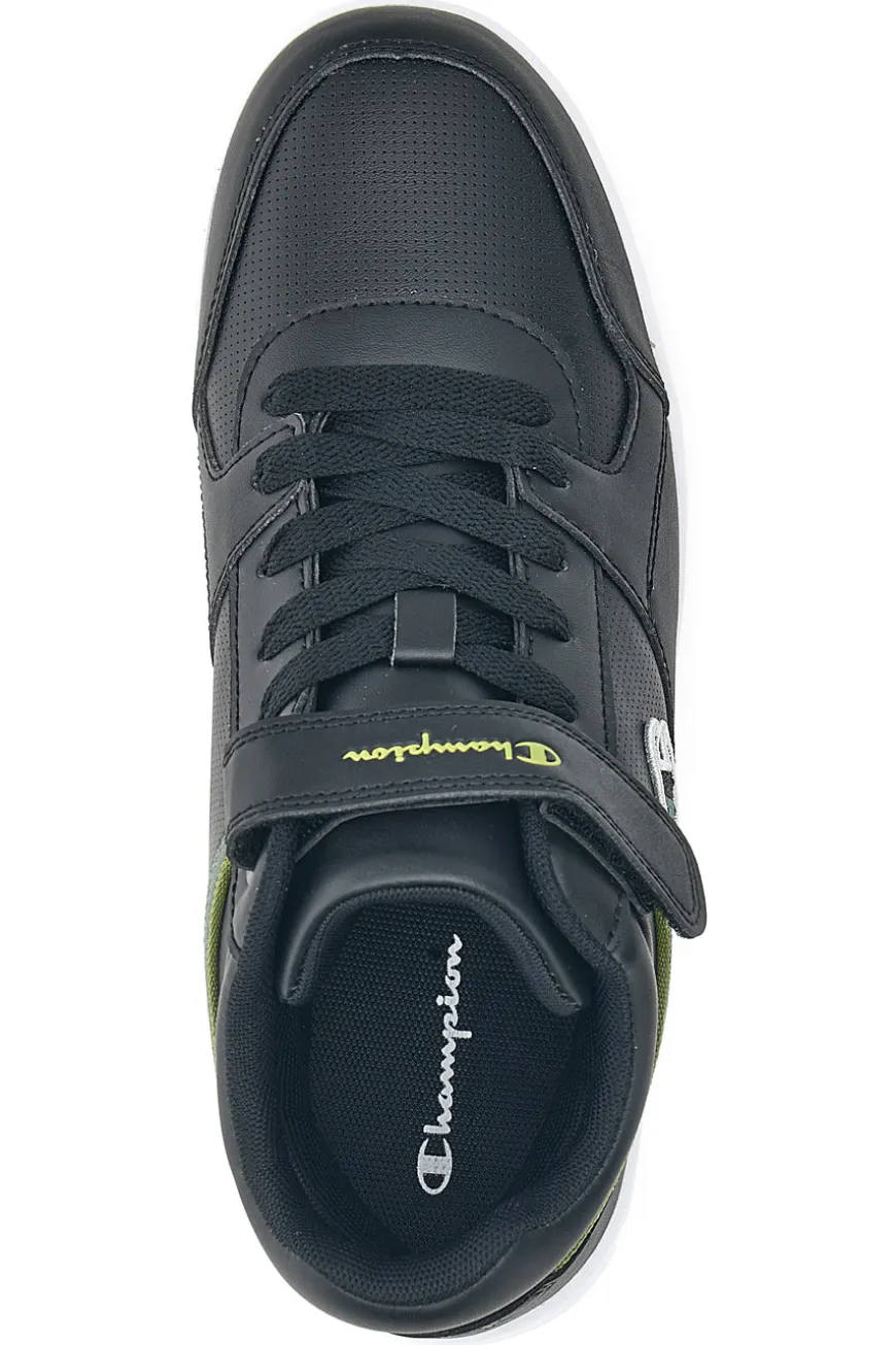 Sneakers Mid-Cut nere e Verde con Velcro CHAMPION REBOUND MID