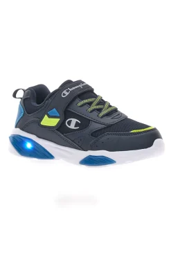 Sneakers Nere Con Luci e Strappo in Velcro Champion Wave B Ps