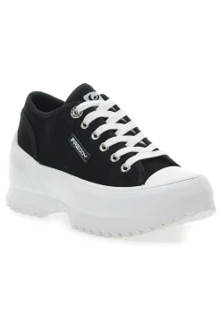 Sneakers Nere Con Suola Platform Bianca FY7601-FREDDY Best