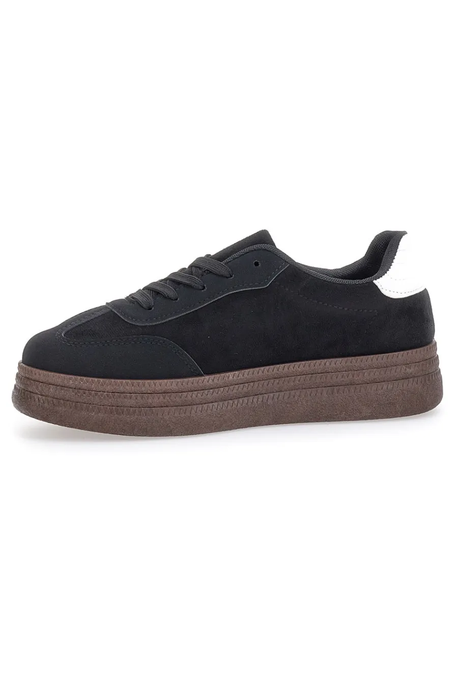 Sneakers Nere e Bianche Con Flatform 016-FIRST LADY Discount