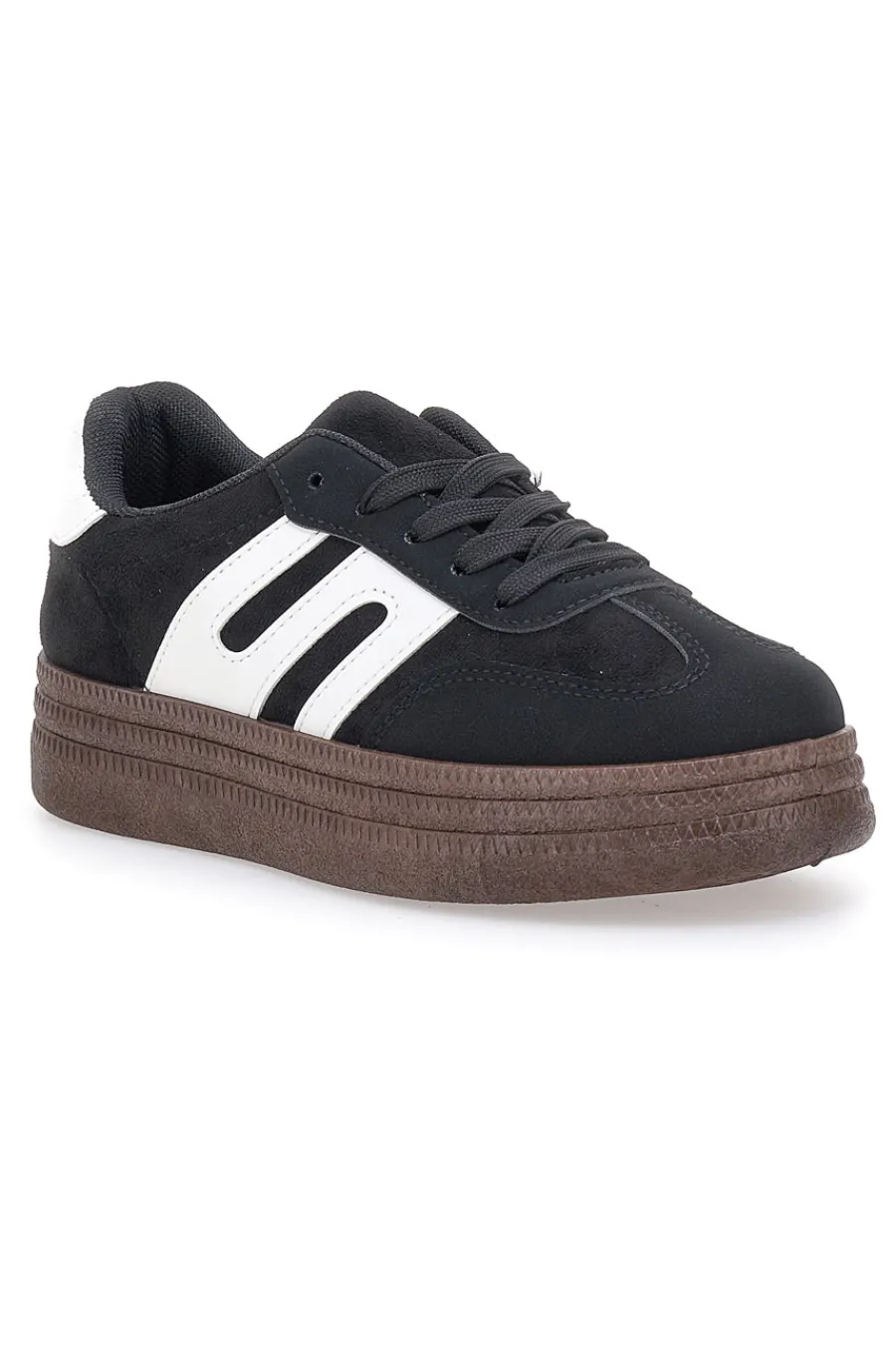 Sneakers Nere e Bianche Con Flatform 016-FIRST LADY Discount
