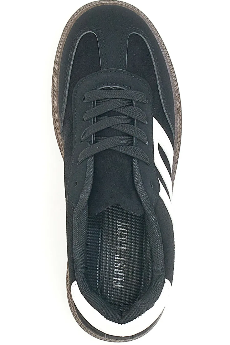 Sneakers Nere e Bianche Con Flatform 016-FIRST LADY Discount