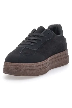 Sneakers Nere e Bianche Con Flatform 016-FIRST LADY Discount