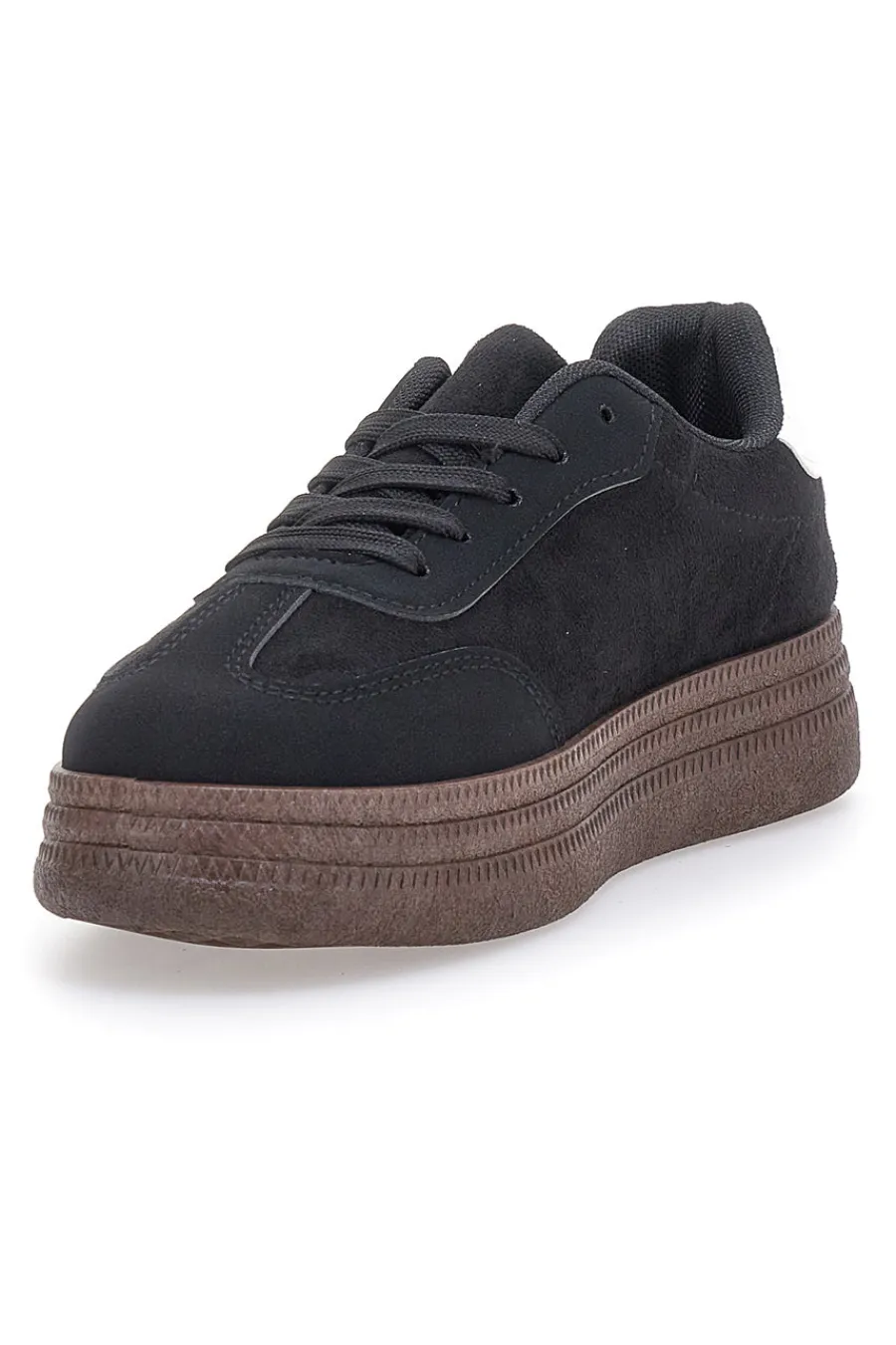 Sneakers Nere e Bianche Con Flatform 016-FIRST LADY Discount
