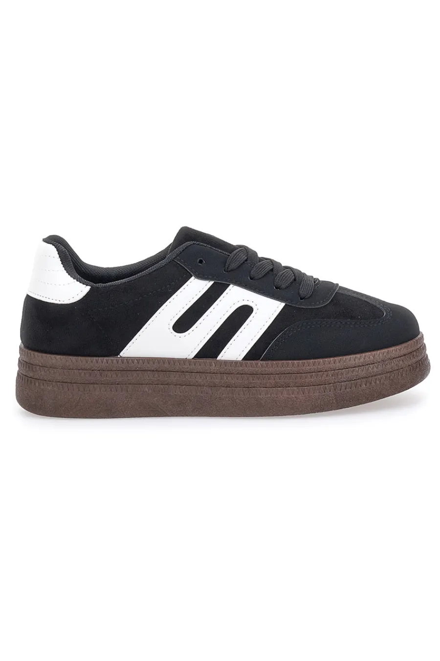 Sneakers Nere e Bianche Con Flatform 016-FIRST LADY Discount