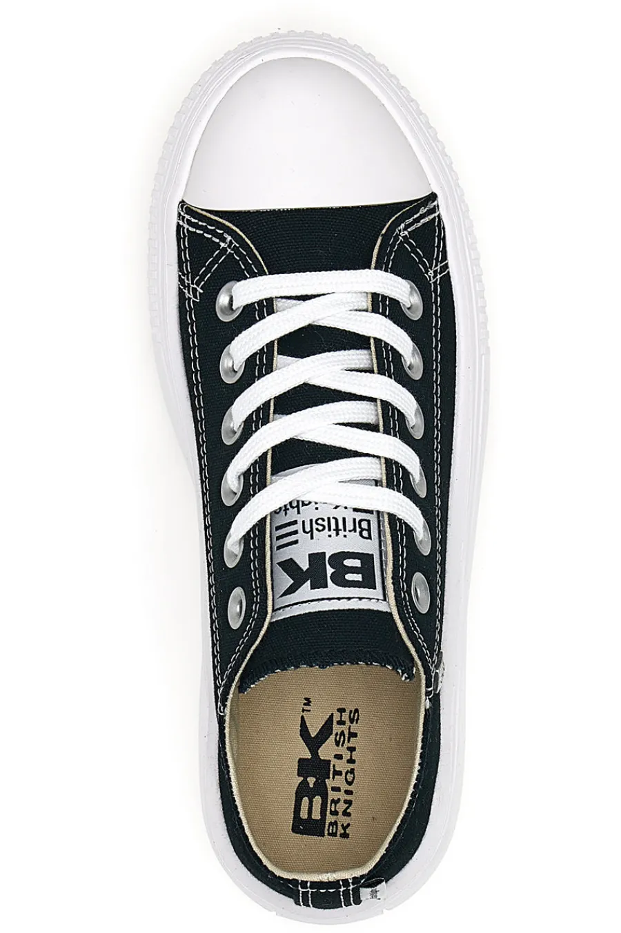 Sneakers Nere e Bianche In Tela Con Platform Kaya Flow Low-BRITISH KNIGHTS Best