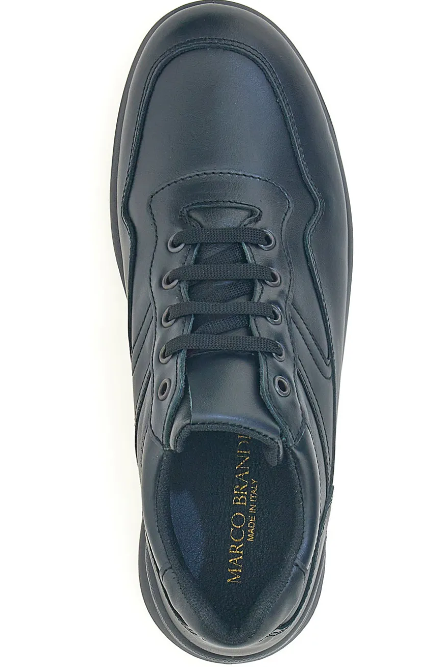 Sneakers nere in vera pelle con fondo rialzato Marco Brandi 308