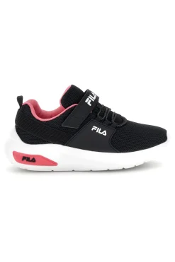 Sneakers nero con strappi e inserti rosa Fila Upspark Velcro Kids