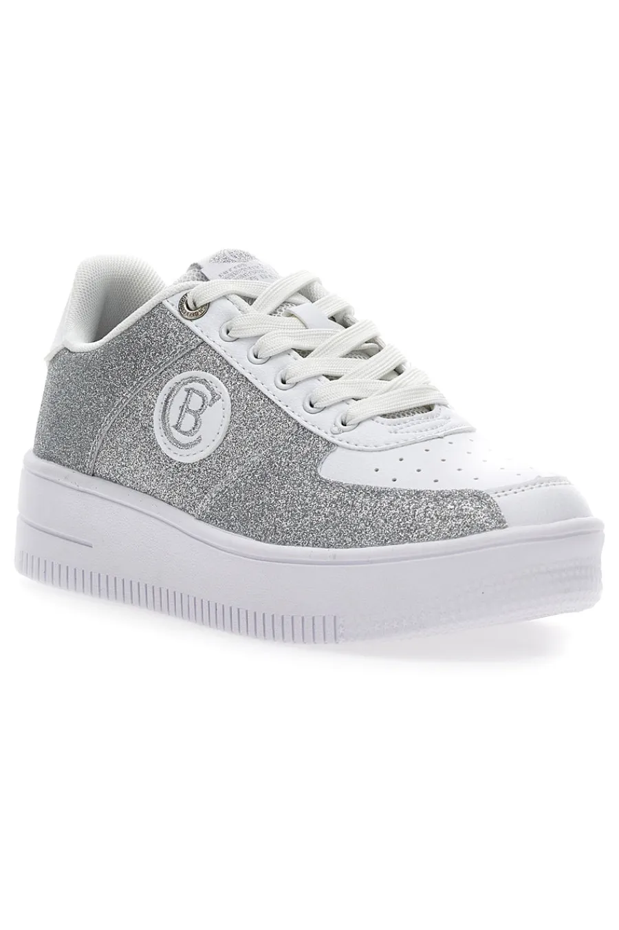Sneakers Platform Bipolar Glitter Argento-COTTON BELT Sale
