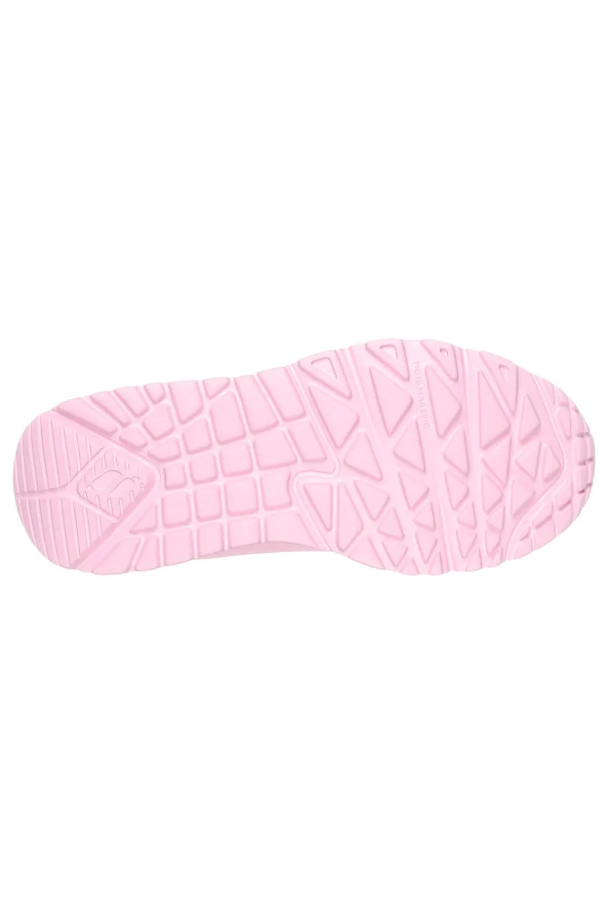 Sneakers rosa con zip laterale e suola platform Skechers Uno Lite Easy Zip