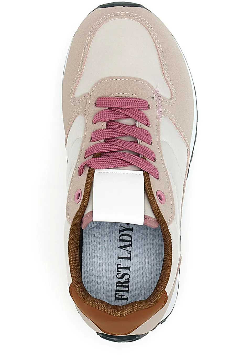 Sneakers rosa e bianche con lacci GB2015-FIRST LADY