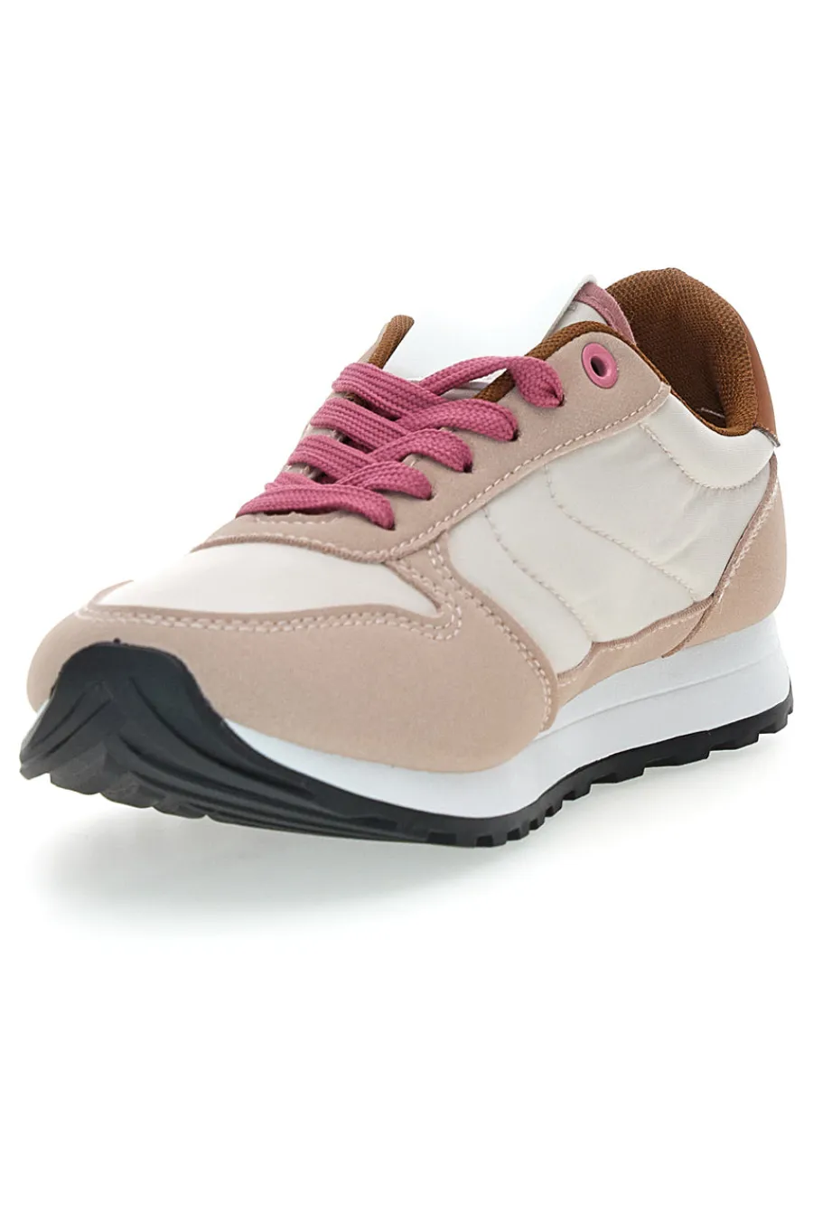 Sneakers rosa e bianche con lacci GB2015-FIRST LADY