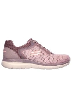 Sneakers rosa in mesh con Memory Foam Bountiful Quick Path-SKECHERS Discount