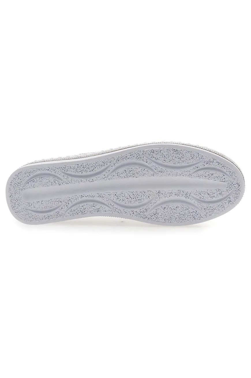 Sneakers Slip-On Bianche con Strass Cafè Cost 23015
