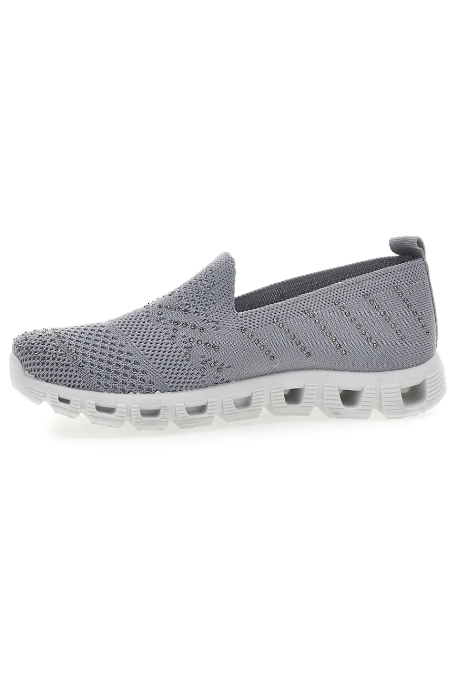 Sneakers Slip-On Grigie con Strass 471-PRIMA RIGA Online