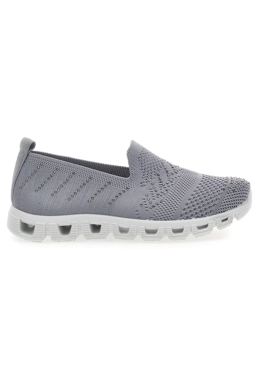 Sneakers Slip-On Grigie con Strass 471-PRIMA RIGA Online