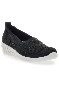 Sneakers Slip On Nere con Strass Me & Me 090246-ME u0026 ME Discount