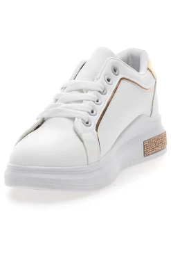 Sneakers traforate bianche con dettaglio oro CAFE' COST BK2440-CAFÈ COST Outlet