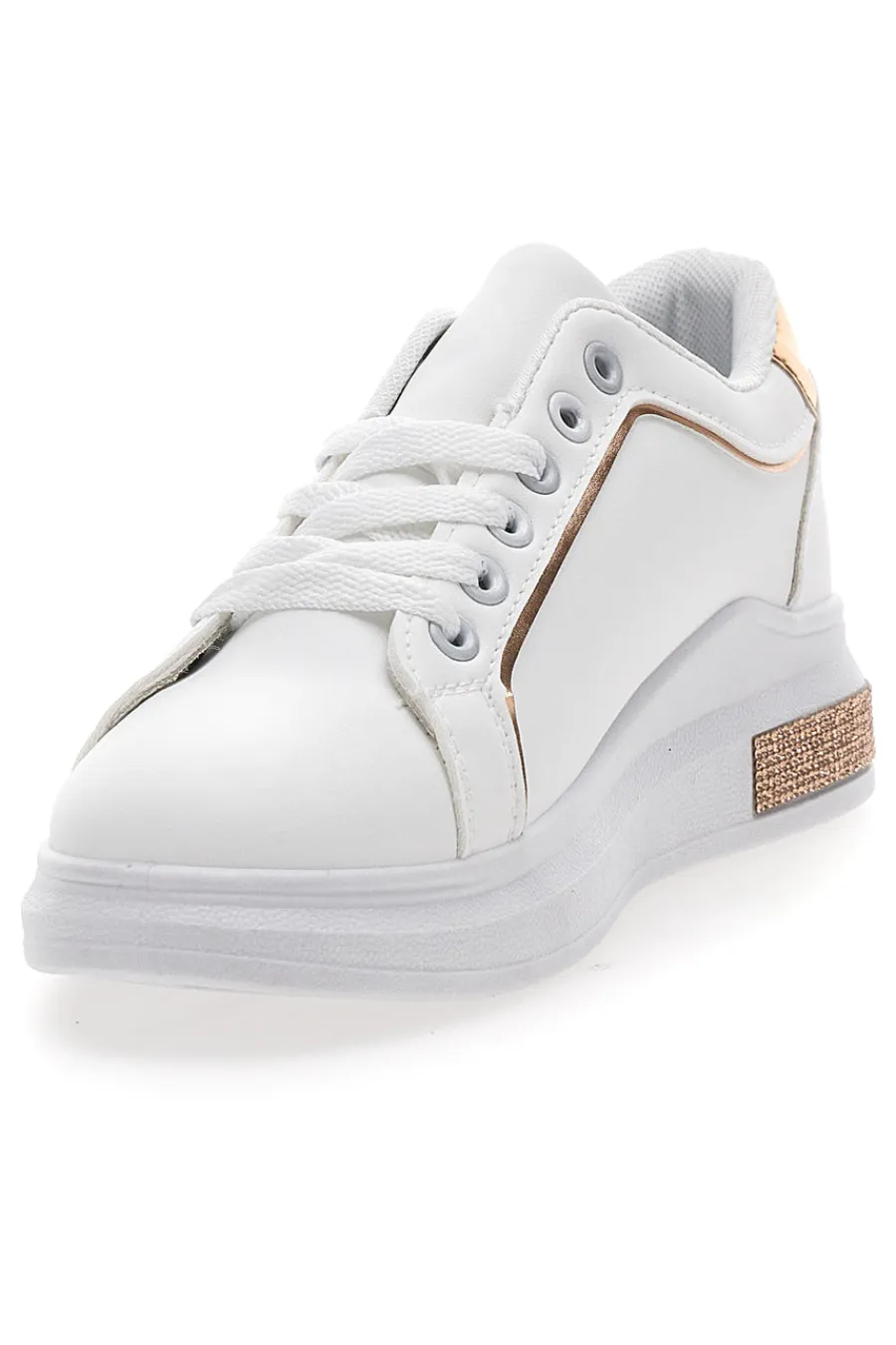 Sneakers traforate bianche con dettaglio oro CAFE' COST BK2440-CAFÈ COST Outlet