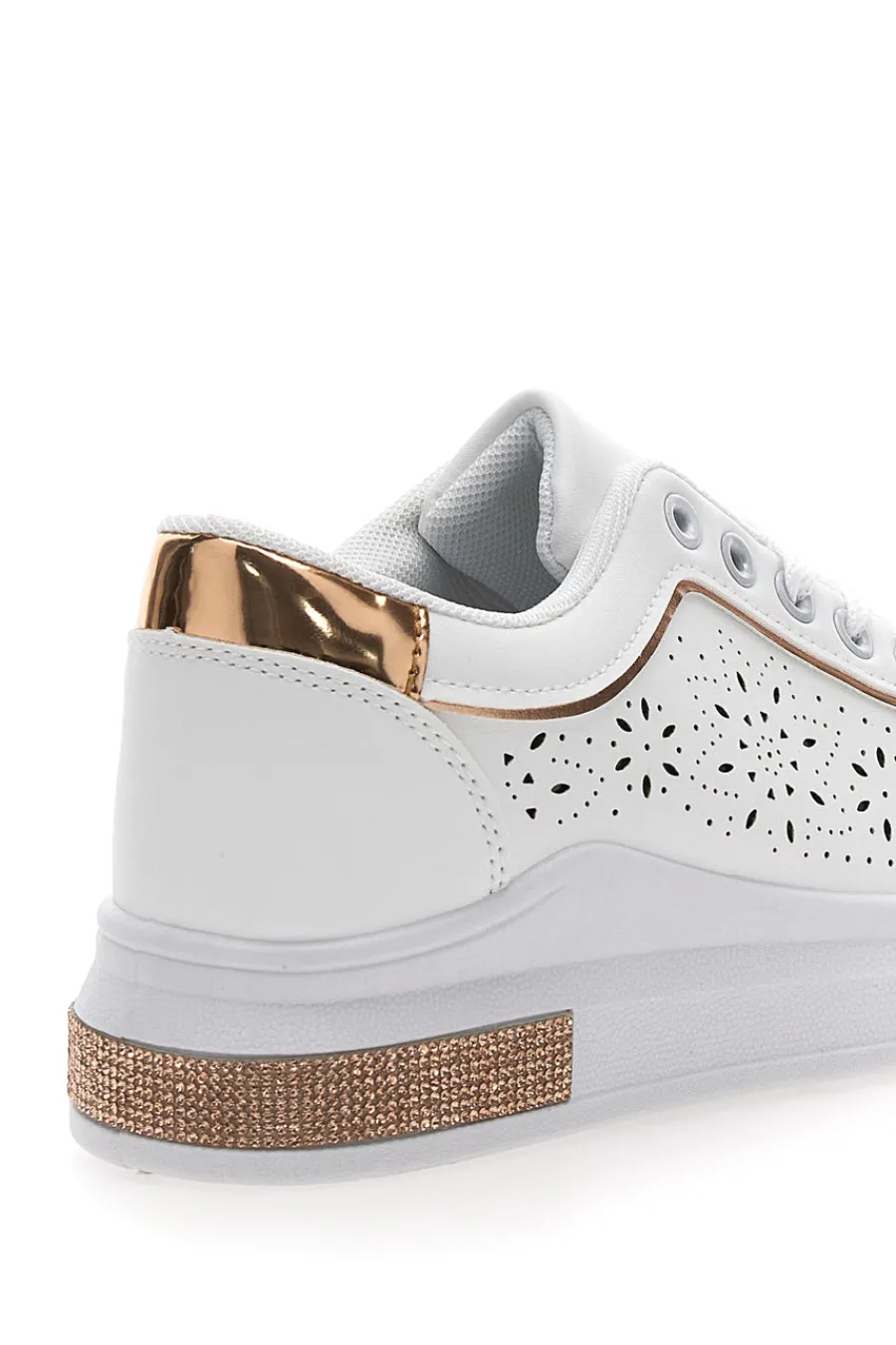 Sneakers traforate bianche con dettaglio oro CAFE' COST BK2440-CAFÈ COST Outlet