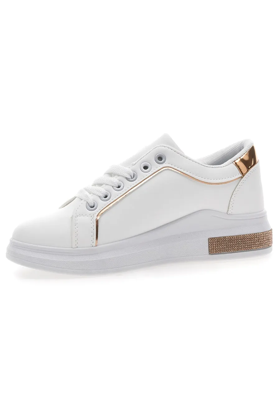 Sneakers traforate bianche con dettaglio oro CAFE' COST BK2440-CAFÈ COST Outlet