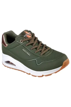 Sneakers verde militare con dettagli metallici Uno Shimmer Away-SKECHERS Discount