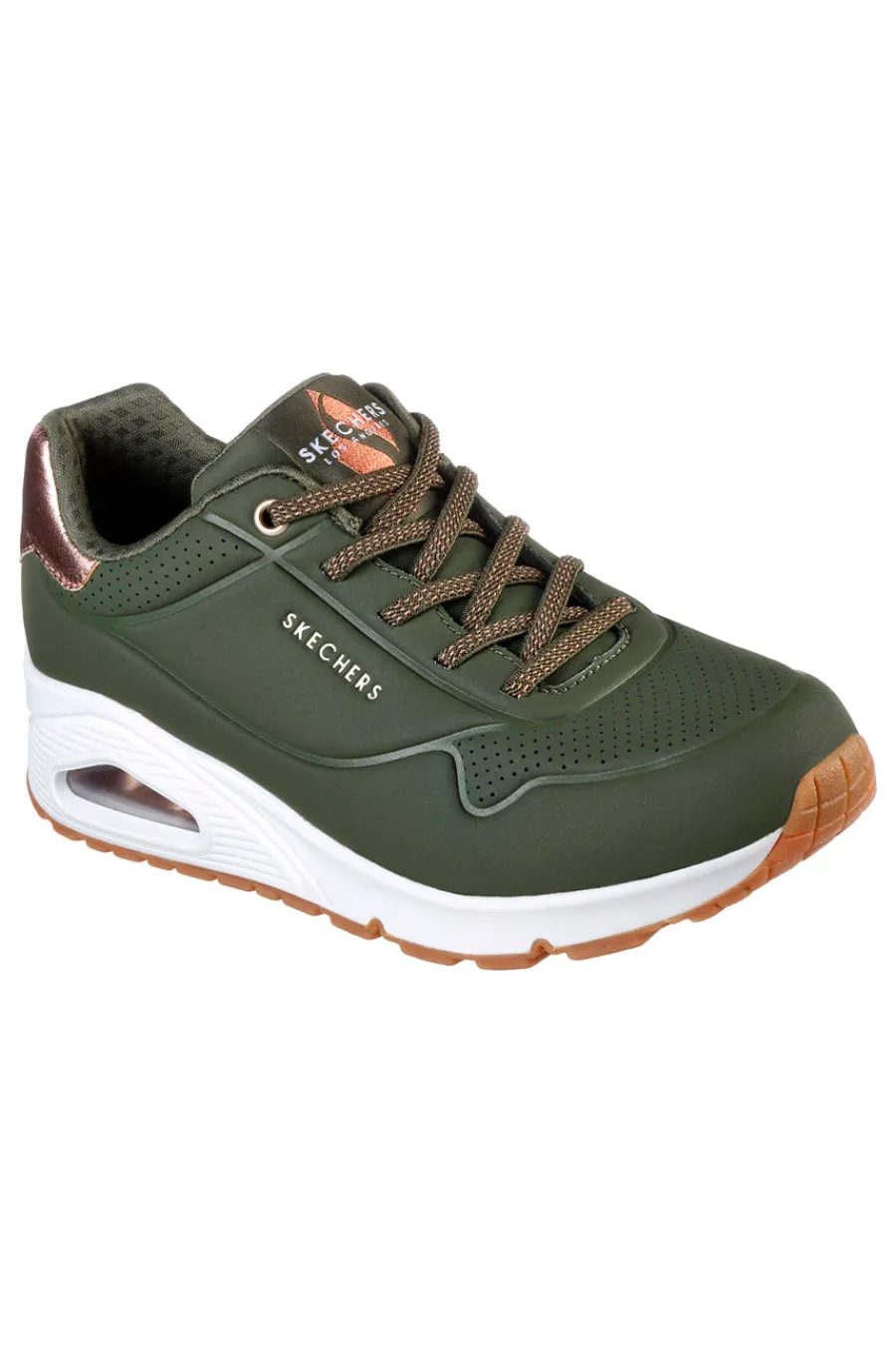 Sneakers verde militare con dettagli metallici Uno Shimmer Away-SKECHERS Discount