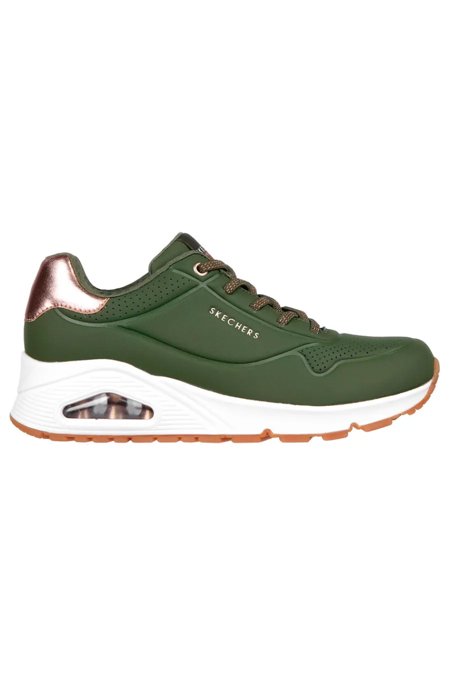 Sneakers verde militare con dettagli metallici Uno Shimmer Away-SKECHERS Discount