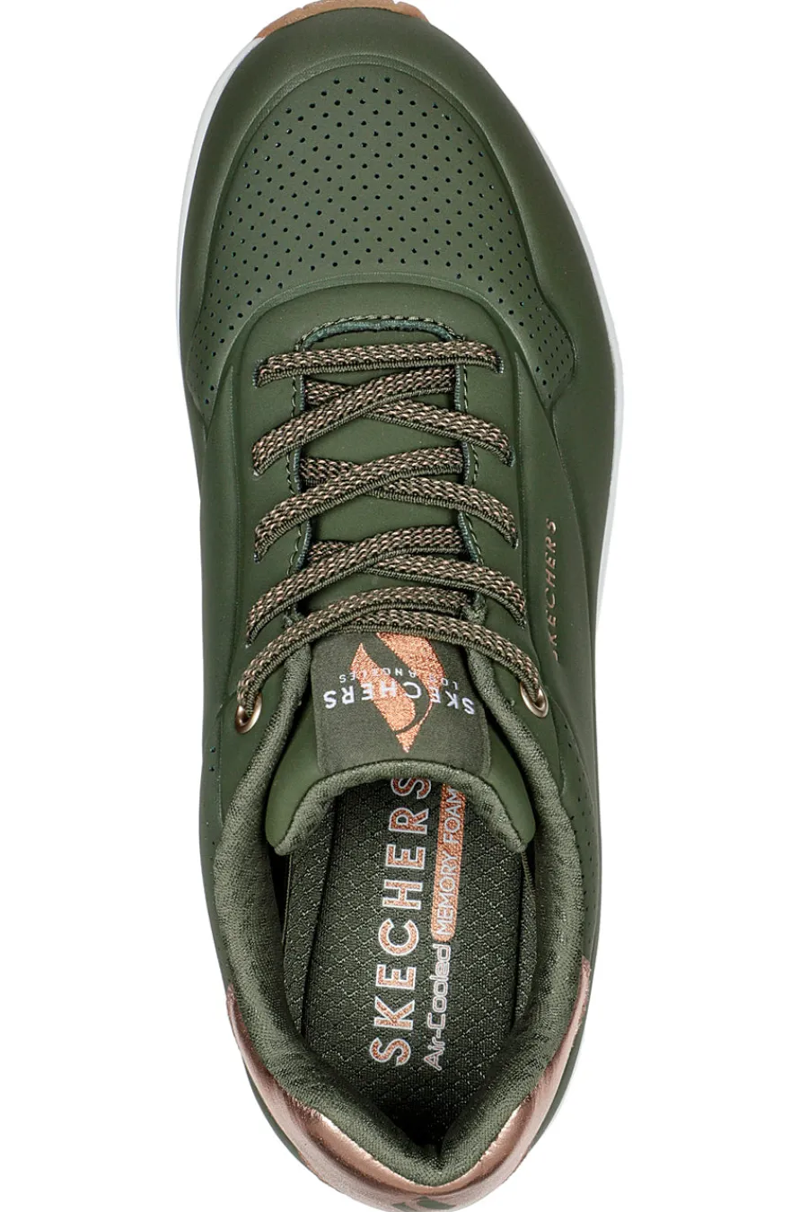 Sneakers verde militare con dettagli metallici Uno Shimmer Away-SKECHERS Discount