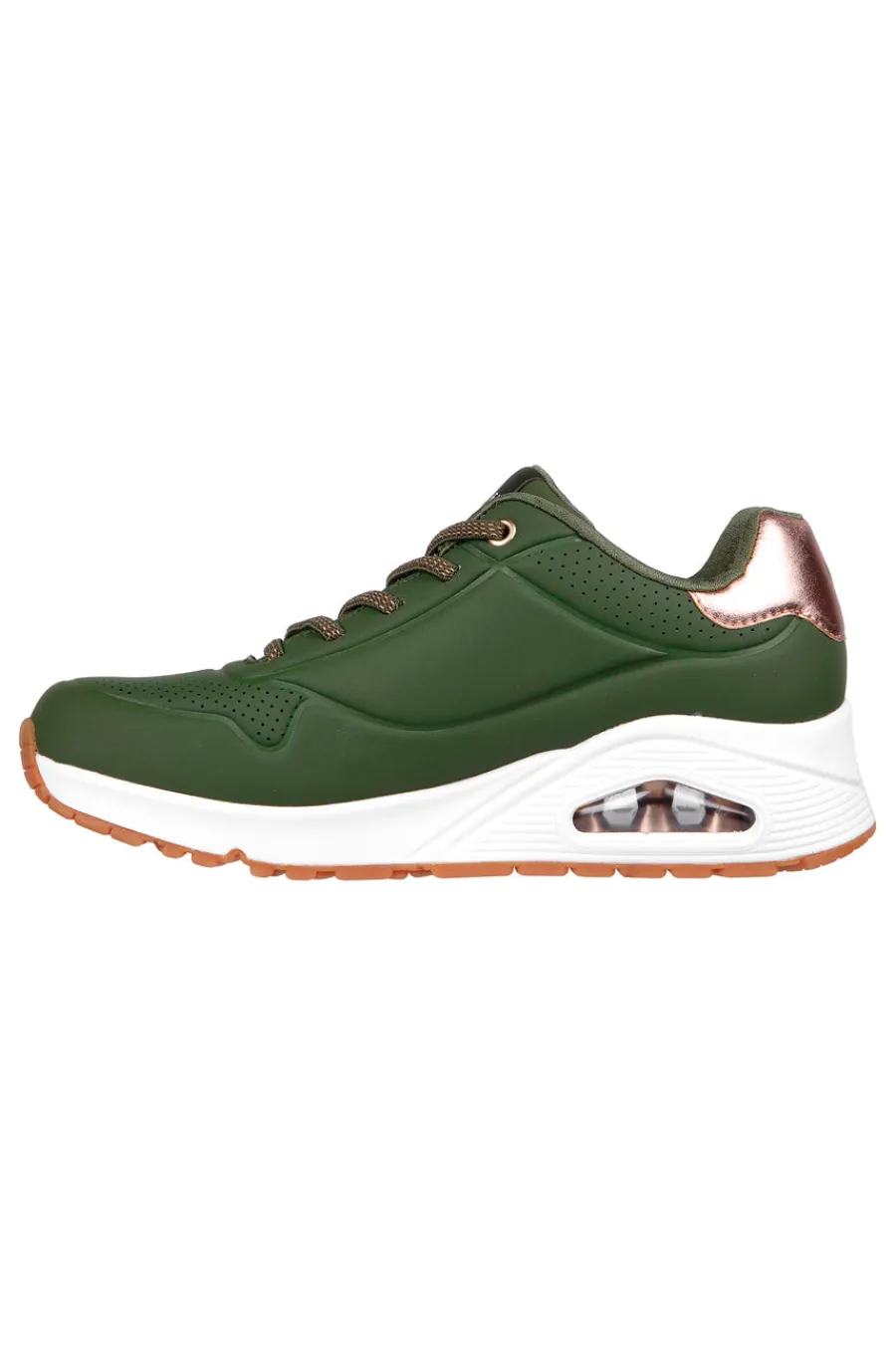 Sneakers verde militare con dettagli metallici Uno Shimmer Away-SKECHERS Discount
