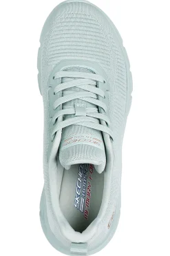 Sneakers verde salvia in knit con Memory Foam Bobs B Flex Hi Flying Hi-SKECHERS New